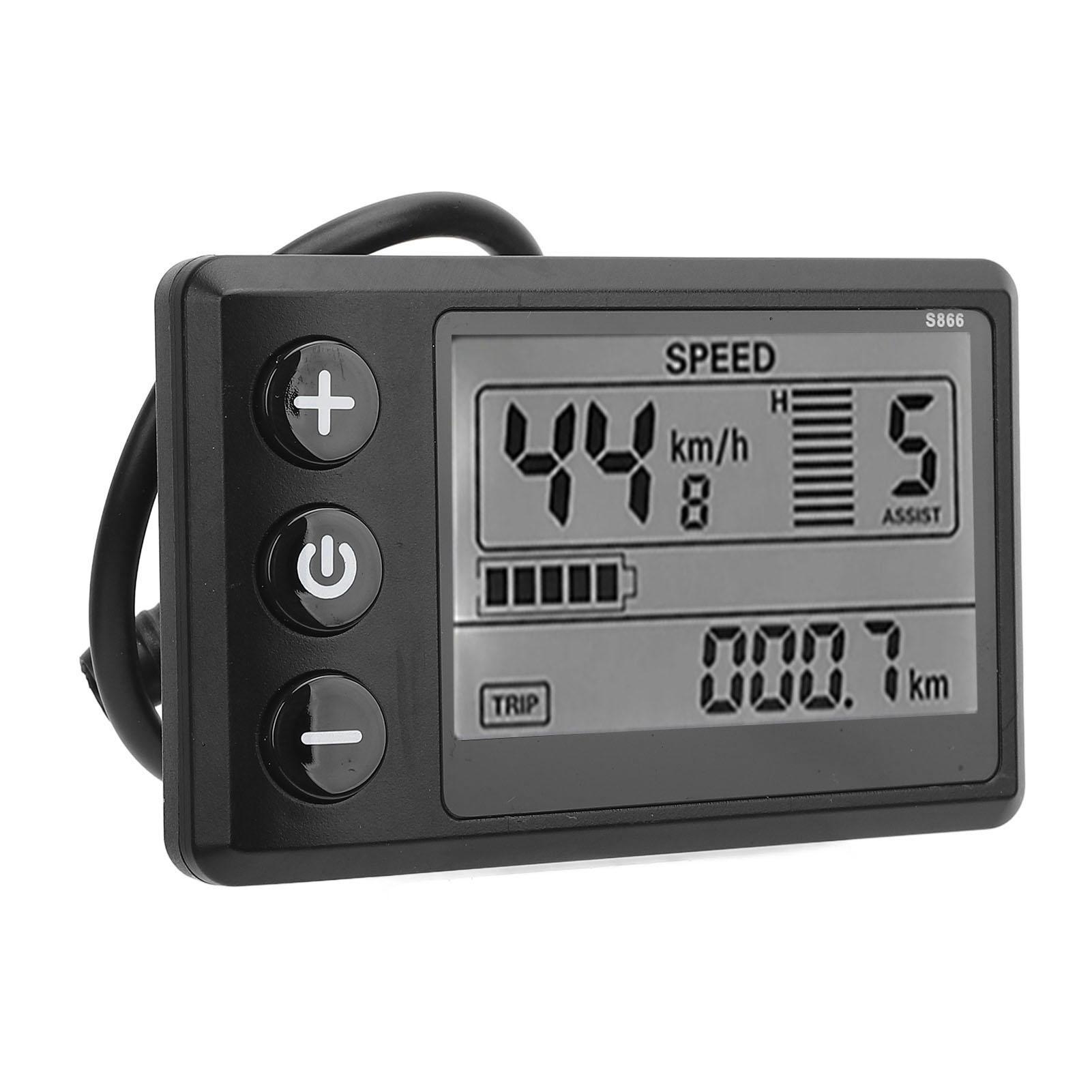 

Electric Scooter LCD Display Meter S866 24V 36V 48V 60V 6 Pin Water Resistant Display Control Panel for Electric