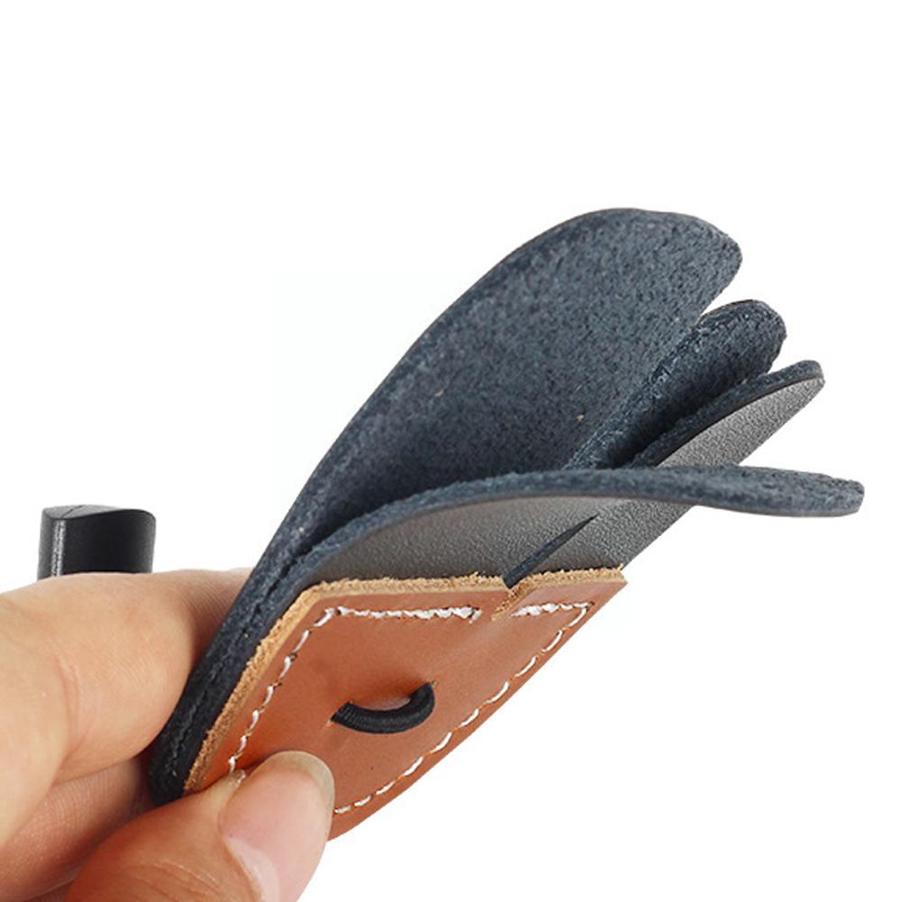 Archery Finger Tab Protector Thick Leather Bow Arrows Protective Equipment Gear Guard Pad Finger Tab Archery Glove Protecti I9Z6