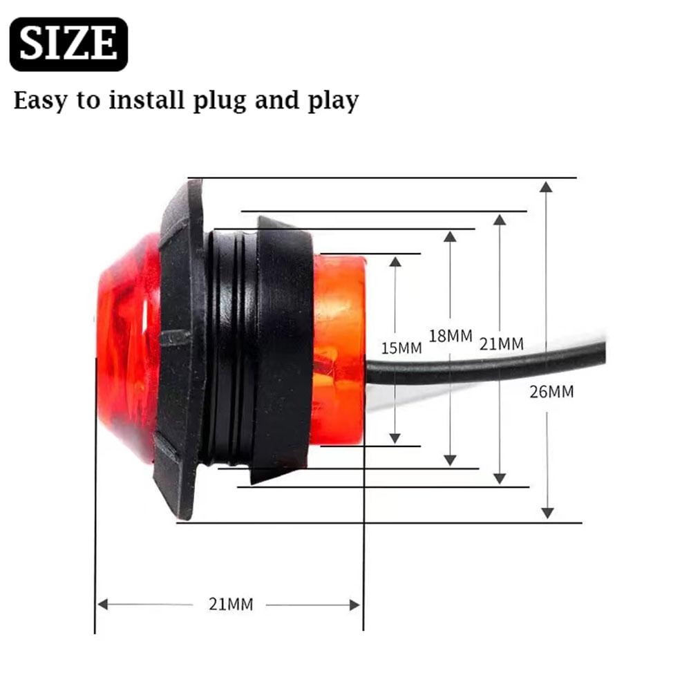 3LED 24V Colorful LED Side Marker Lights Clearance Lights Front Rear Signal Lamp DRL Hood Indicators Light for Truck TrailerBoat