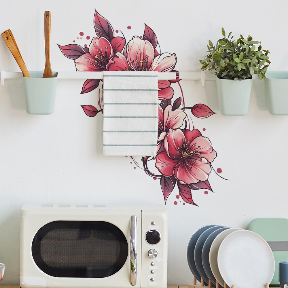 Bright Flowers Bedroom Living Room Wall Background Landscaping Decoration Wall Stickers