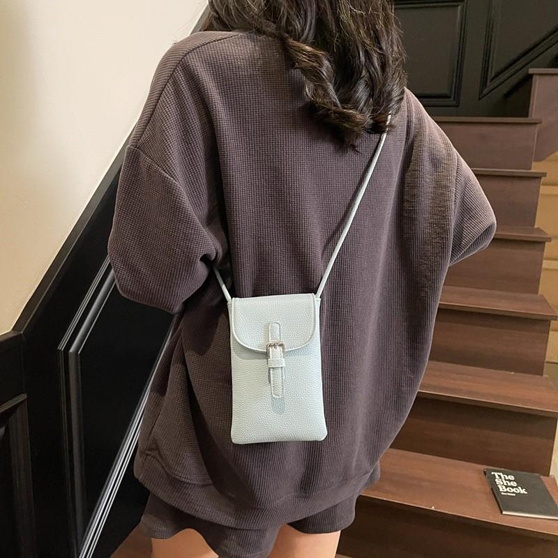 Women Pu Mini Crossbody Bag Phone Purse With Lock Clasp For Casual Use Outings