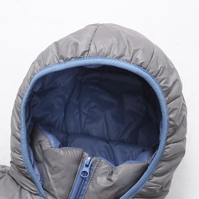 7-16 Years Kids Boys Winter Warm Hooded Coat Windproof Zipper Jacket