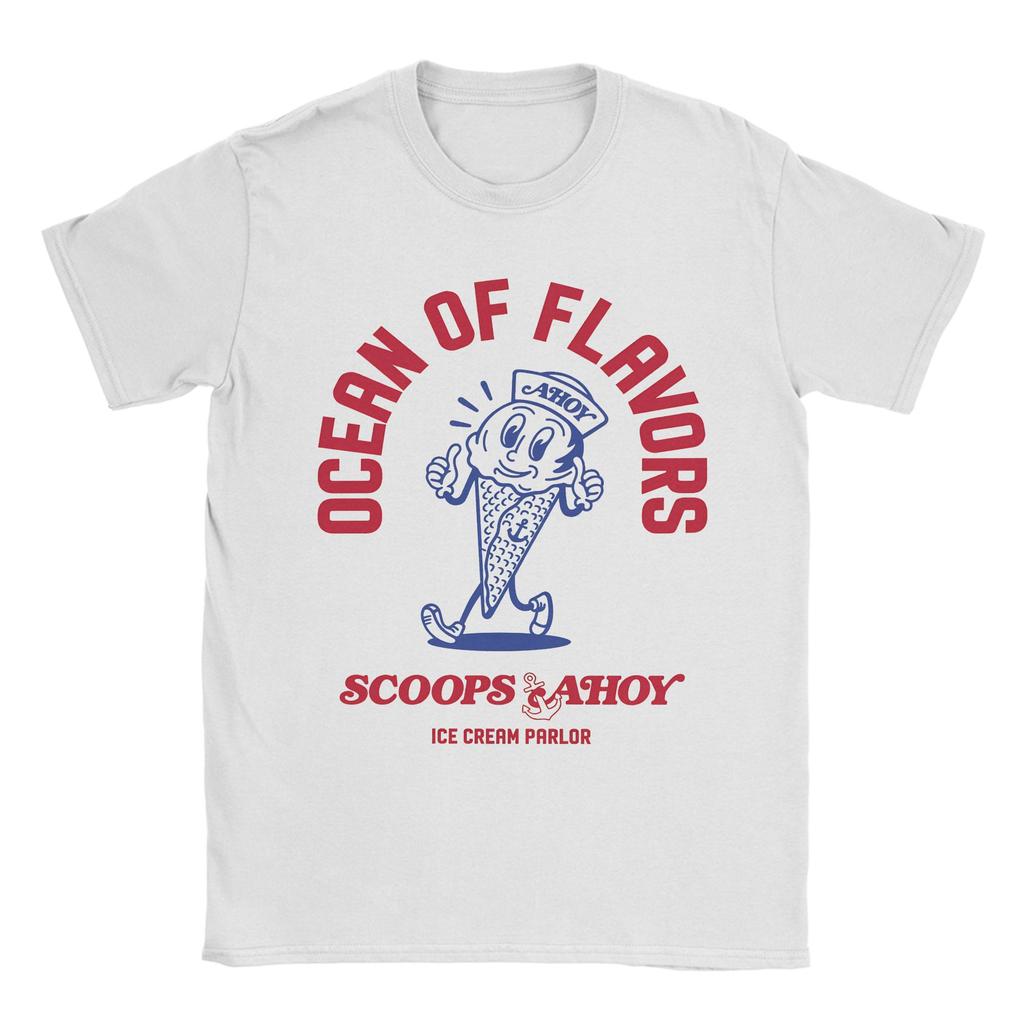 Summer Scoops Ahoy Ice Cream Mascot Hip Hop T Shirts Cotton Tshirt for Couple YK Funny Loose Short Sleeve Clothes