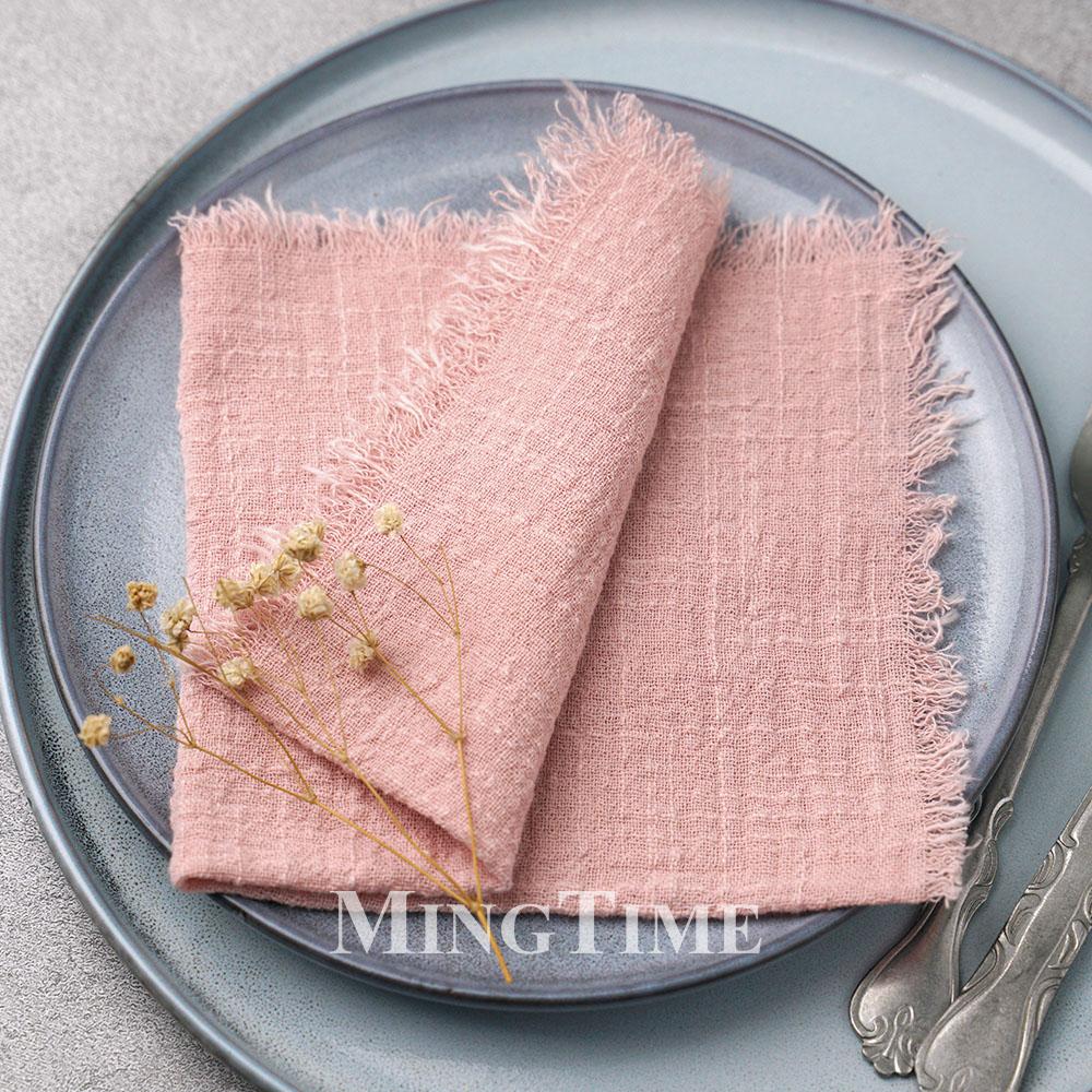 20pcs 32x32cm Cotton Gauze Table Napkins Bohemian Wedding Decor Vintage Western Style Bridal Party Dinner Cloth Accessories