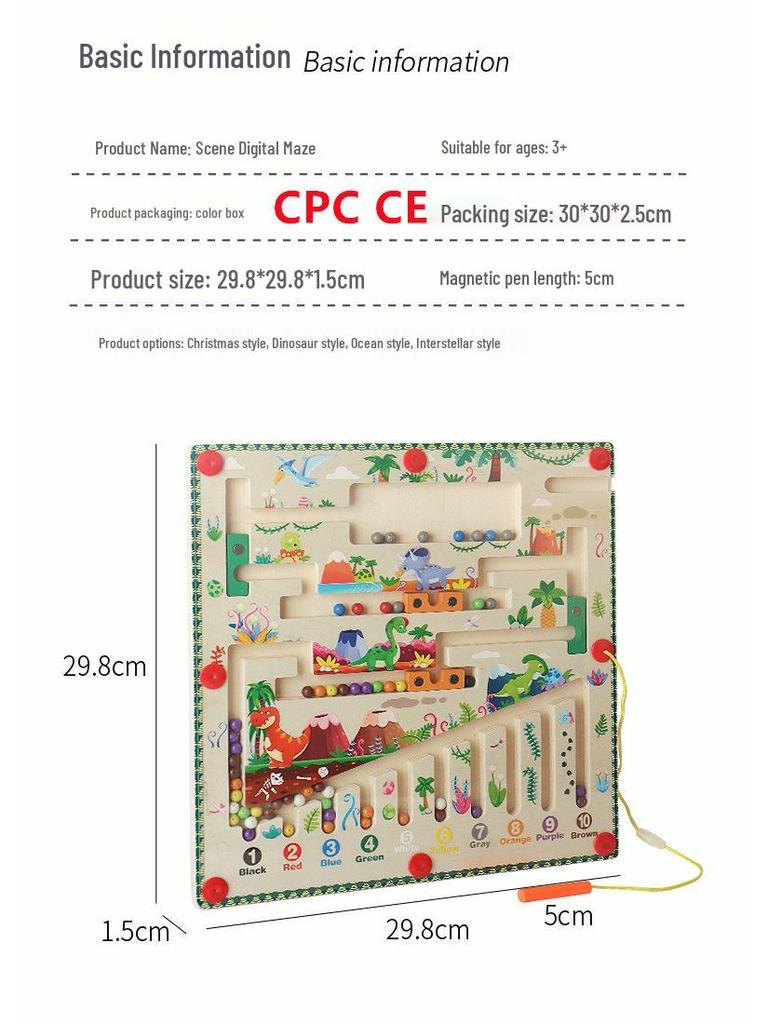 Children's Magnetic Maze Toy: Educational Pen-Control Focus & Color Sorting Game