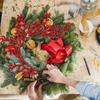 Artificial Red Berries Stems Fake Flower Simulation Christmas Red Holly Berry Branch DIY Wreath Xmas Party Home Table Decoration