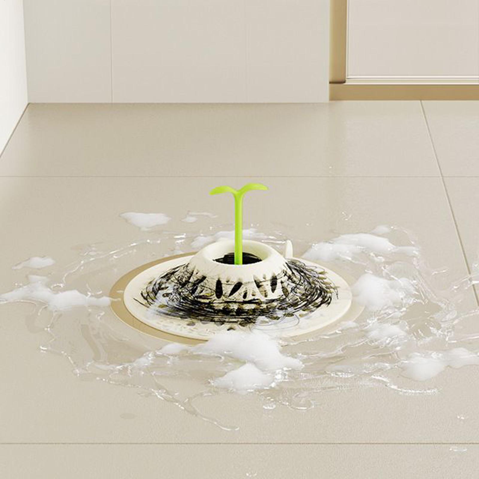 Drain Hair Catcher With Bean Sprout Handle Shower Floor Drain Strainer Hair Catcher Cute Bathroom Supplies Sink Floor Stopper China Mainland