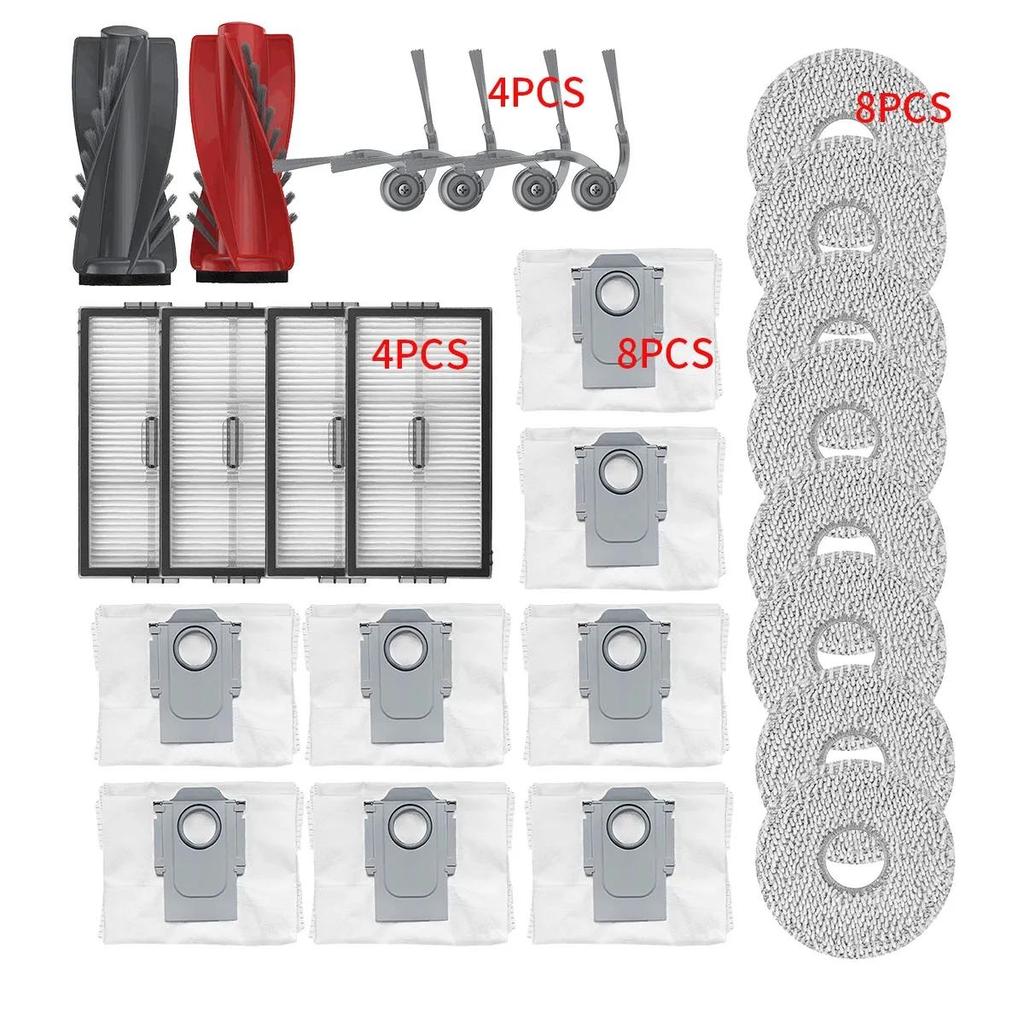 All-in-One Spare Parts for Roborock Saros 10R/G20S Ultra: Main & Side Brush, Mop Cloth, HEPA Filter and Dust Bag Accessories