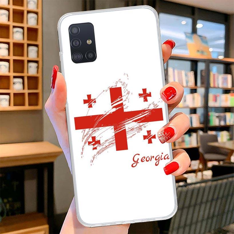 Georgia Flag Cover Phone Case For Samsung Galaxy A12 A22 A32 A52 A72 A02S Phone Case Note 20 Ultra 10 S10 Plus A51 A71 A50S A20S