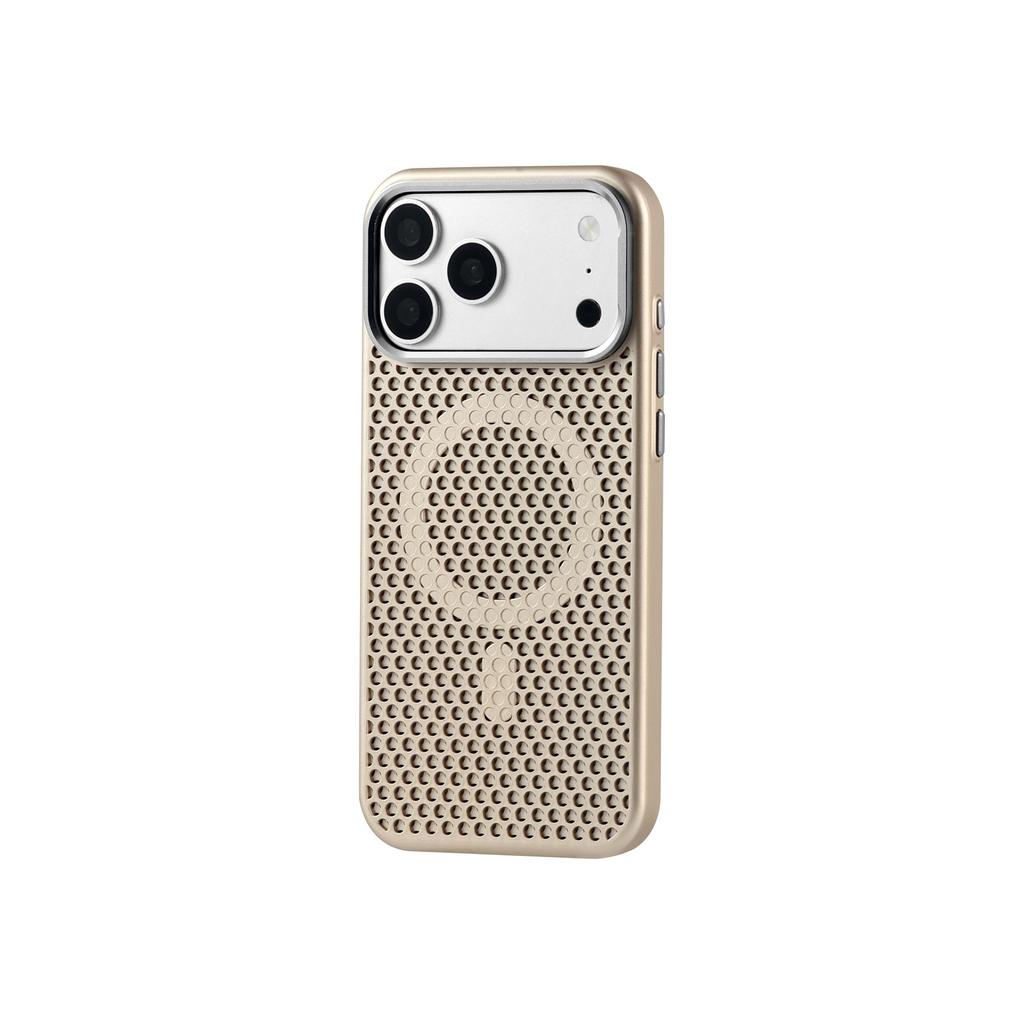Honeycomb Grid Breathable For Magsafe Case For iPhone 17 Air 16 15 14 13 12 Pro Max Plus Alloy Lens Magnetic Hard PC Back Cover