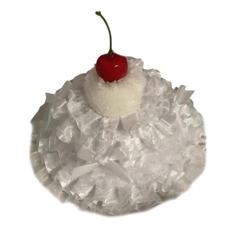 Lovely Lace Cherry Cake Hair Barrette Sweet Headwear Safe For Sensitive Skin Children Birthday Party Festival Accessory белый