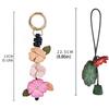 Lotus Leather Keychain Handmade Bag Pendant Lovely Flower Pu Leather Pendant  Men