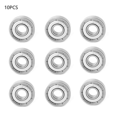 10 Stück Universell Doppelt Abgeschirmt Hochgeschwindigkeits Rillenkugellager Set (607 zz)