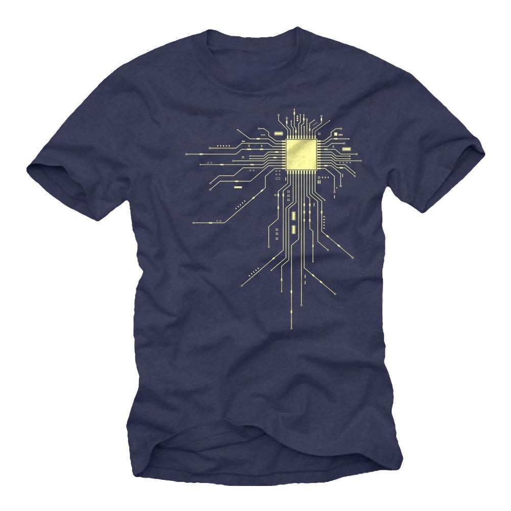 Cool Computer Geek Tshirt For Unisex With Cpu Print Gamer Gift Crew Neck Short Sleeve Tshirt Cotton Unisexs Fashion Streetwear