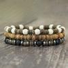 Herren Mehrschichtiges Lavastein Holz Perlenarmband Set Natürliche Kokosnussperlen Heilendes Armband Lässiger Schmuck Perfektes Geschenk Für Ihn