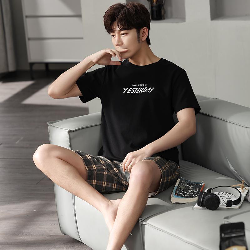 Summer Men's Pajamas Knit Pajamas Set Pajamas Big Boys Pajamas Family Clothing