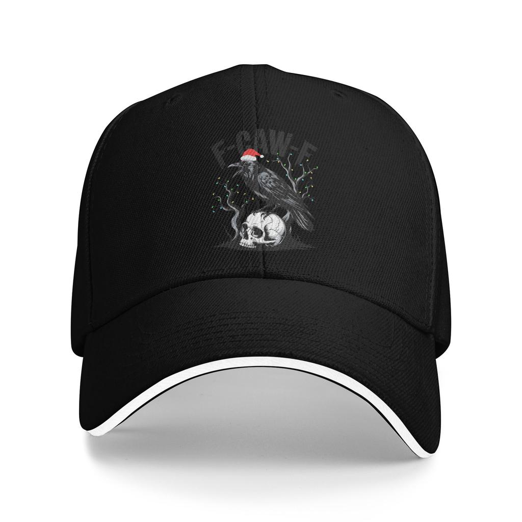 F-Caw-F Funny Black Bird And Skull Meme Sun Baseball Cap Spring Stylish Trucker Hat For Women Men Running Hippie Baseball Caps