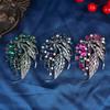 Exquisite Mulitcolor Sparkling Leaf Brooches For Women  Pins Casual Party Clothing Accessories