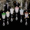 Christmas New Decorative Transparent Crystal Pine Cone Pendant Small Tree Ornaments Simulated Acrylic New Year Ball Tree
