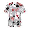 Modisches und lustiges Poker-Muster Herren-T-Shirt mit Aufdruck 3D-gedrucktes Herren-Street-Casual-Lockeres O-Ausschnitt Kurzarm-Oberteil