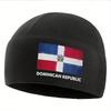 Flag with emblem and stripes Blueredwhite Unisex Women Unisex Beanie Pullover Cap Winter Thermal Hat Warm Christmas Outdoor Cyc
