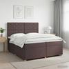 Box Spring Bed with Mattress Dark Brown 200 x 200 cm Fabric