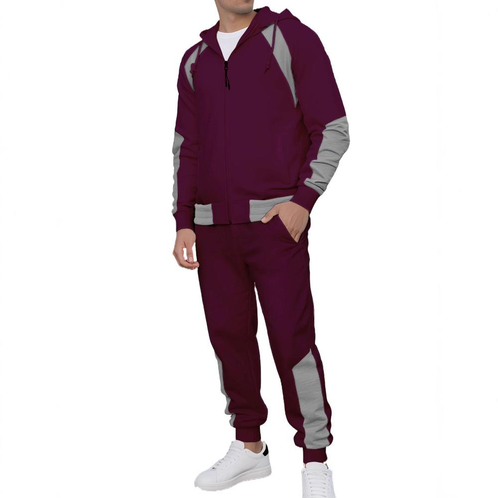Conjunto de Fato de Treino Masculino com Capuz Outono Inverno 2025 Jaqueta com Zíper e Calças Conjunto de 2 Peças Roupa Casual Desportiva Conjuntos Masculinos