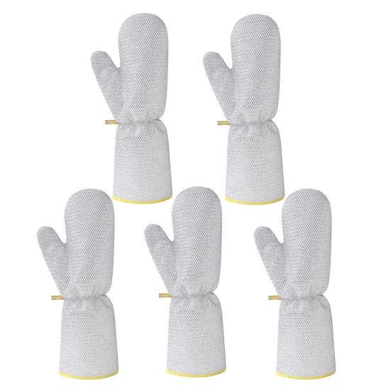 2/5 ks Drátěné mycí rukavice Opakovaně použitelné Kuchyňské Síťované rukavice na mytí nádobí s rybí šupinou Šetrné k hrncům Čisticí rukavice Multifunkční čisticí nástroje