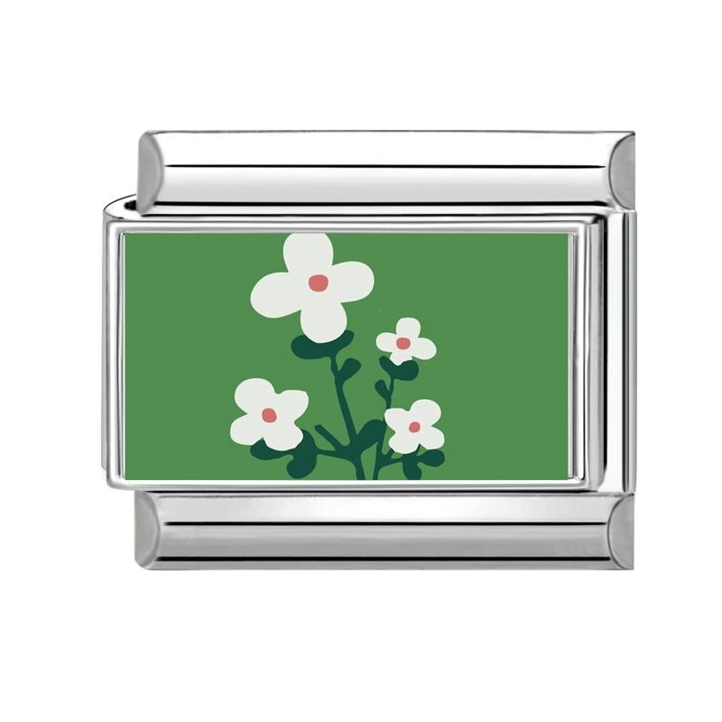 New Green Scenery Series Sunset Sea Lighthouse Italian Charm Links Fit 9MM Stainless Steel Bracelet Women Men DIY Making Jewelry
