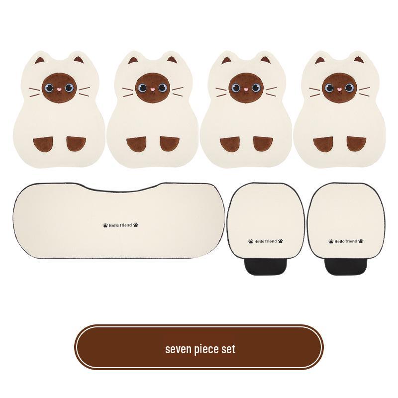 Siamese Cat Cartoon Plush Car Seat Cushion for Nissan N6/Tiida/Sylphy/N7/Tanlu/Qashqai