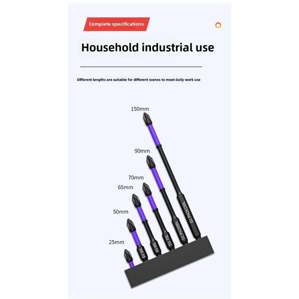 D1 Rutschfester und Stoßfester Schraubendreherkopf, Kreuzschlitz-Schraubendreherkopf, Magnetbohrer, Starke Magnetische Winddüse, Hohe Härte Rutschfeste Zähne