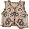 Retro Heklet Hul Ut V-hals Vest Dame Koreansk Broderi Mote Enkeltspent Ermeløs Vest Fransk Casual Overbekledning Topper
