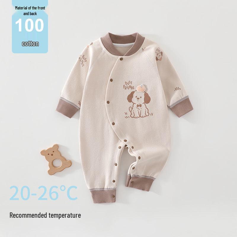 Unisex Pure Cotton Baby Romper: Tagless, All-Season Suit for Newborns - Ideal for Spring & Autumn
