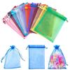 Fashion Ornaments Festival 100Pcs/Set Mini Drawstring Jewelry Color Candy Storage Mixed Mesh Bag Container