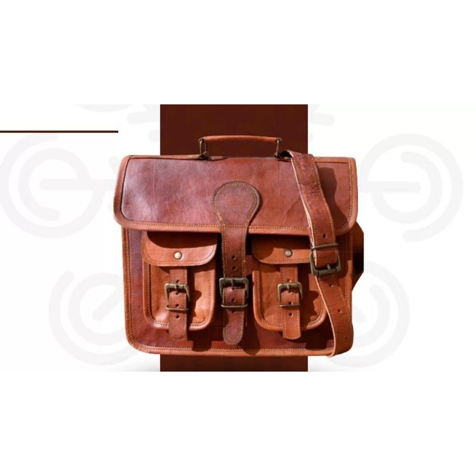 

Мужской портфель из натуральной кожи Италии, винтажная сумка-мессенджер через плечо для ноутбука 11 x 9 x 3 in