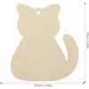 10pcs Cat Wood DIY Crafts Cutouts Wooden Cat Shaped Hanging Ornaments Wood Tags for Pets Themed Birthday Christmas Party Decor