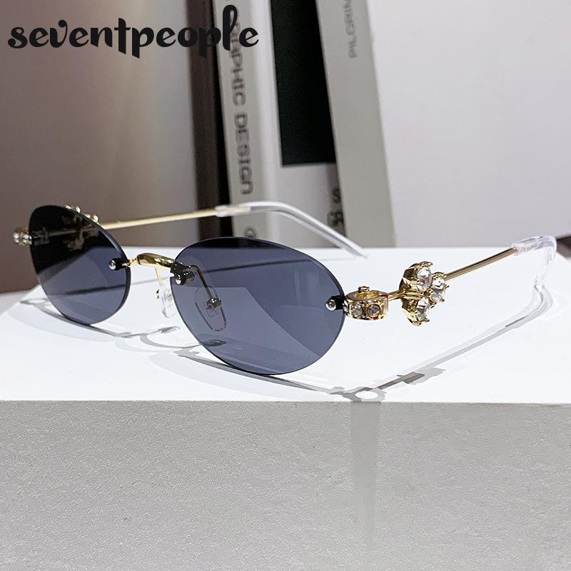 Small Frame Rhinestone Polygon Sunglasses Women  Luxury Brand Fashion Y2K Punk Metal Sun Glasses Retro Prescription Eyewear