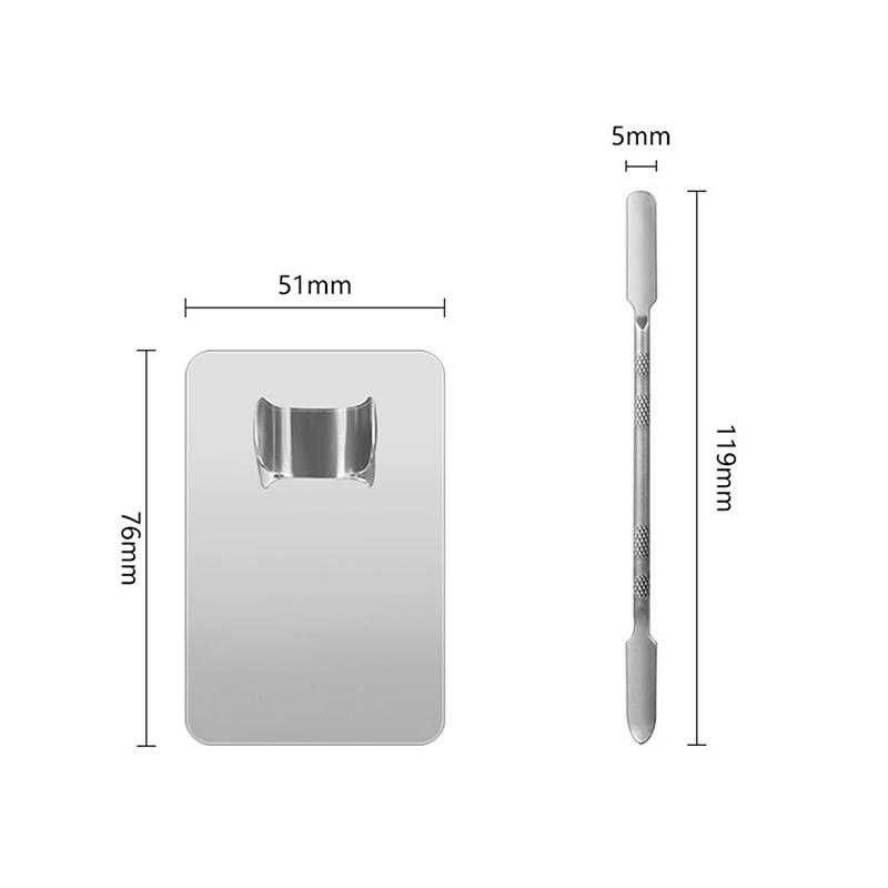 Stainless Steel Color Palette Cosmetic Coloring Tray Makeup Stick Ring Blending Palette Base Set