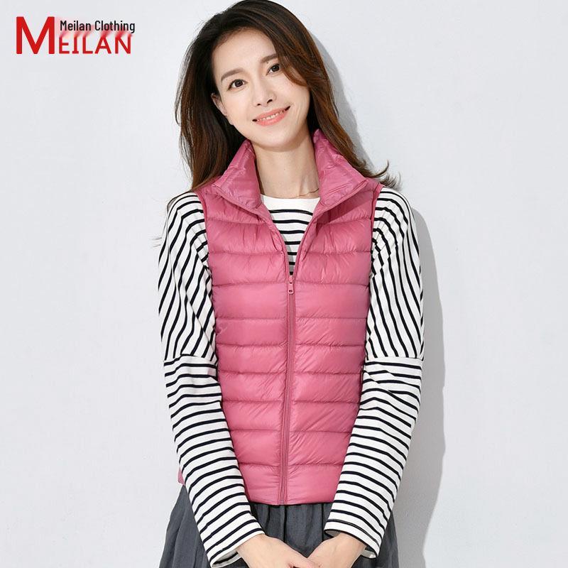 Women's Lightweight Short Down Vest - Sleeveless Winter Outerwear Jacket