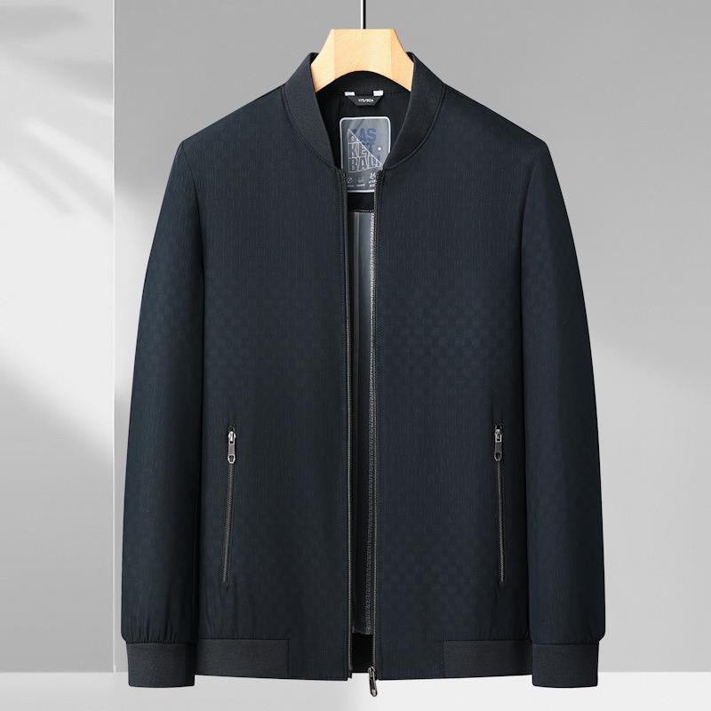 Men's High-Quality Wrinkled Jacket - 2026 Spring/Autumn Stand Collar Casual Style