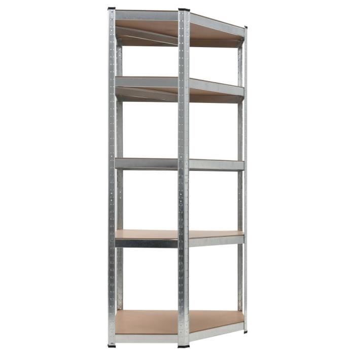 VidaXL Étagère de rangement Argenté 75x75x180 cm Acier et MDF