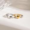 Yori Trendy Heart Golden Ring for Women Stainless Steel High Quality PVD Plated Finger Jewelry Gift Wholesale