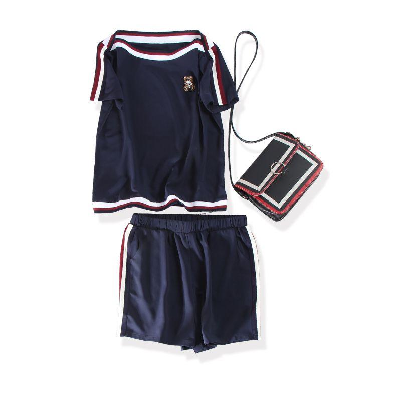 

Chic Ice Silk Thread Easy to Wear T-shirt Blue XXL