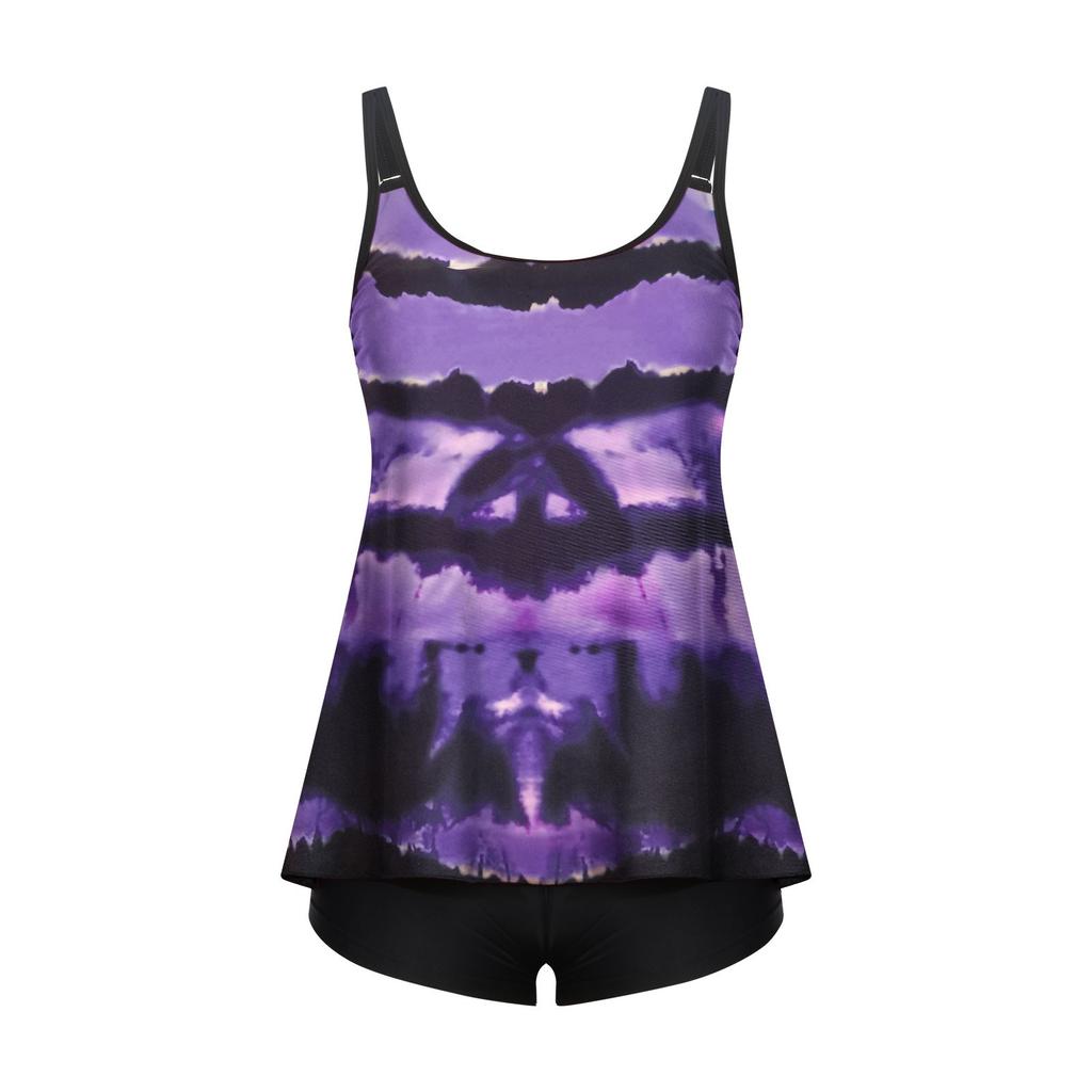 Women's Two Piece Tankini Swimsuit Set Printed Sleeveless Top with Adjustable Straps and Matching Shorts Swimwear Beachwear Summer Outfit