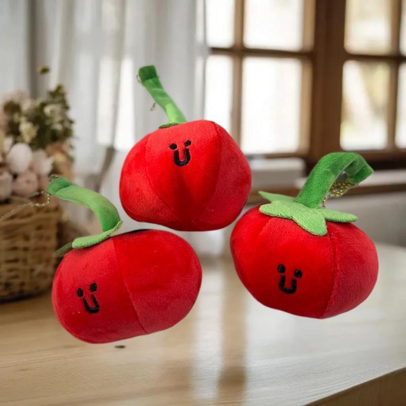 1/2 Pezzi Bambola Peluche Frutto Pomodoro Carina Divertente Giocattolo di Peluche Portachiavi Ciondolo Borsa Appendi Fascino Decorazione Ricompensa Regalo di Compleanno Portachiavi per Coppia
