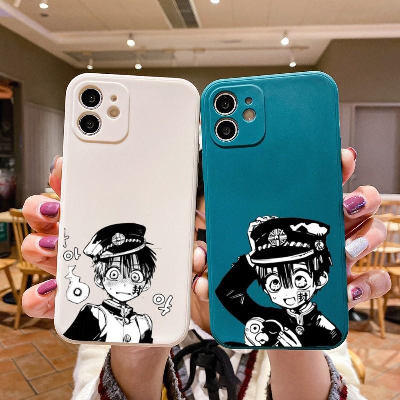 Cute H-HaNako Kun Phone Case For IPhone 11 12 13 Pro Max X XR XS Max 6 6S 7 8 Plus SE 2022 Liquid Square Color Phone Cover
