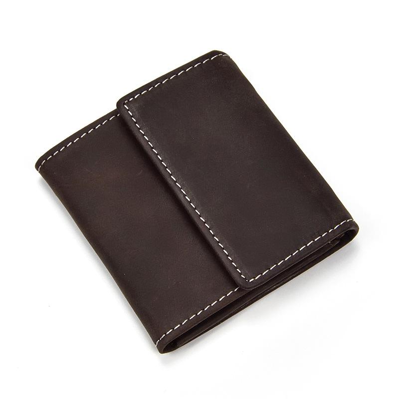 

Мужской кошелек из коровьей кожи с верхним слоем, кожаный кошелек Crazy Horse в стиле ретро, ​​короткий кошелек для монет, держатель для кредитных карт, сумка для кредитных карт кофейный