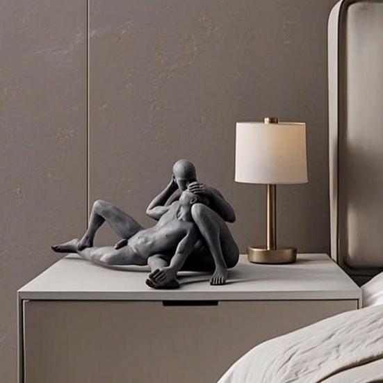 Nude Male Statue 3D Printed 2 Naked Men Figurine Minimalist Naked Body Sculpture for Modern Home Desktop Decor