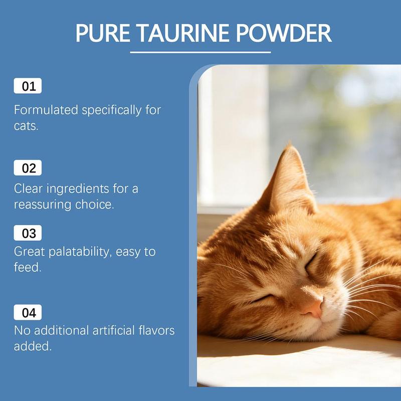 Cats Taurine Powder Supporting Heart Health 200g High Purity Taurine Powder for Cats Heart Health Vision Immune Support Easy Mix