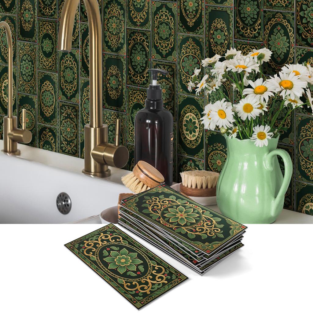 European-Style Tile Wall Sticker, Self-Adhesive Waterproof Kitchen Living Room Wallpaper Decoration Pet Thickened Foam Tile Sticker